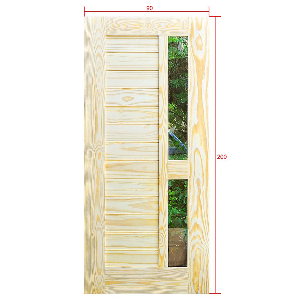 ประตูไม้สนนิวซีแลนด์ ไม่เจาะลูกบิด D2D D2D-408 90x200 ซม. สีธรรมชาติ