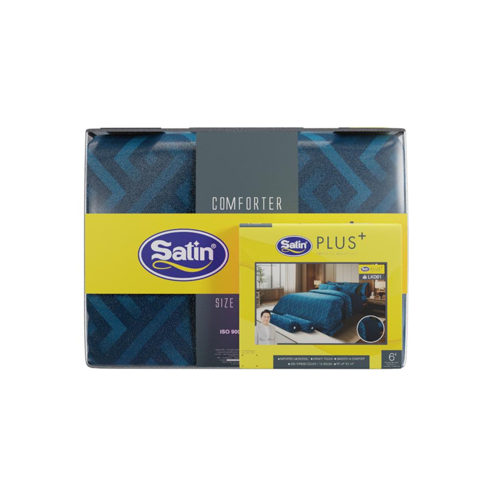 ชุดผ้าปูที่นอน 6 ฟุต (ชุด 6 ชิ้น) SATIN PLUS LUCKY ME LUCKY MORE LK061