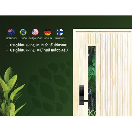 ประตูไม้สนนิวซีแลนด์ ไม่เจาะลูกบิด D2D D2D-912 90x200 ซม. สีธรรมชาติ_3