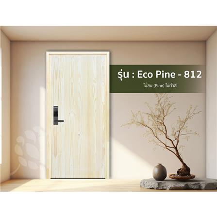 ประตูไม้สนนิวซีแลนด์ D2D ECO PINE-812 90x200 ซม. สีธรรมชาติ ไม่เจาะลูกบิด_2