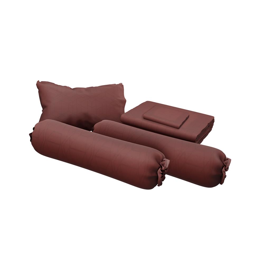 ชุดผ้าปูที่นอน 6 ฟุต (ชุด 6 ชิ้น) SATIN PLUS LUCKY ME LUCKY MORE LK070