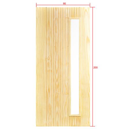ประตูไม้สนนิวซีแลนด์ ไม่เจาะลูกบิด D2D D2D-913 90x200 ซม. สีธรรมชาติ_4
