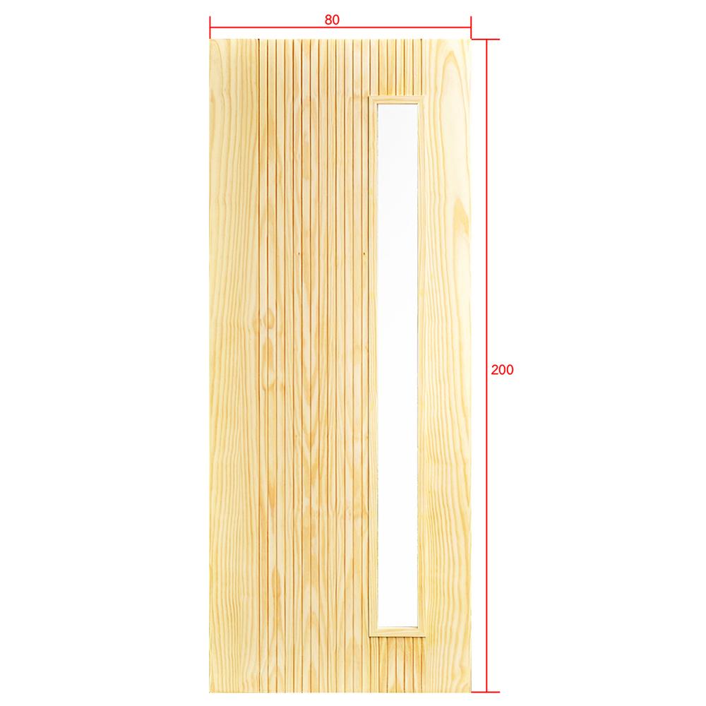 ประตูไม้สนนิวซีแลนด์ ไม่เจาะลูกบิด D2D-913 80x200 ซม. สีธรรมชาติ
