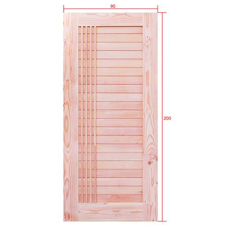 ประตูไม้สนแดง ไม่เจาะลูกบิด D2D EZERO-39 90x200 ซม. สีธรรมชาติ_4