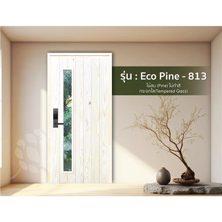 ประตูไม้สนนิวซีแลนด์ D2D ECO PINE-813 90x200 ซม. สีธรรมชาติ ไม่เจาะลูกบิด_2