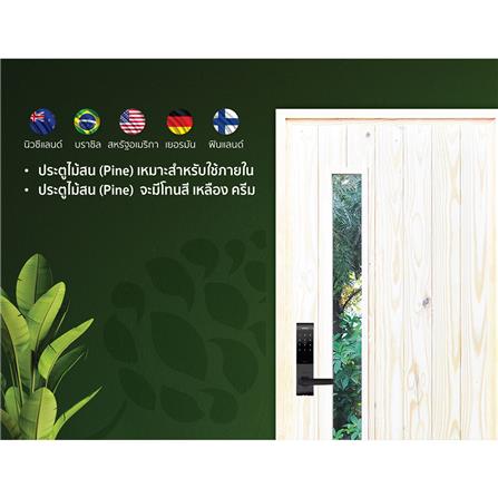 ประตูไม้สนนิวซีแลนด์ D2D ECO PINE-813 90x200 ซม. สีธรรมชาติ ไม่เจาะลูกบิด_3