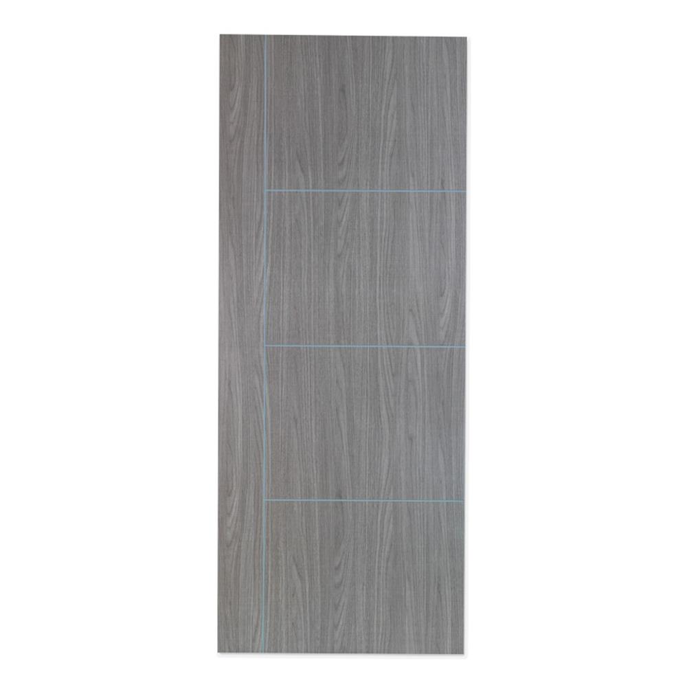 ประตูภายในเมลามีน ไม่เจาะลูกบิด METRO MD556 90x200 ซม. เซาะร่อง สี COMBI GREY