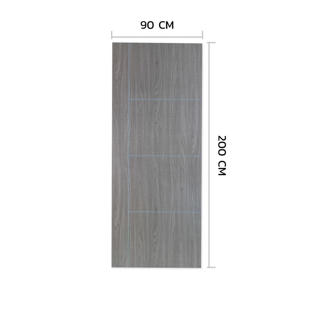 ประตูภายในเมลามีน ไม่เจาะลูกบิด METRO MD556 90x200 ซม. เซาะร่อง สี COMBI GREY
