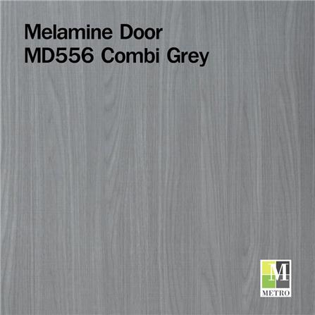 ประตูภายในเมลามีน ไม่เจาะลูกบิด METRO MD556 90x200 ซม. เซาะร่อง สี COMBI GREY_1