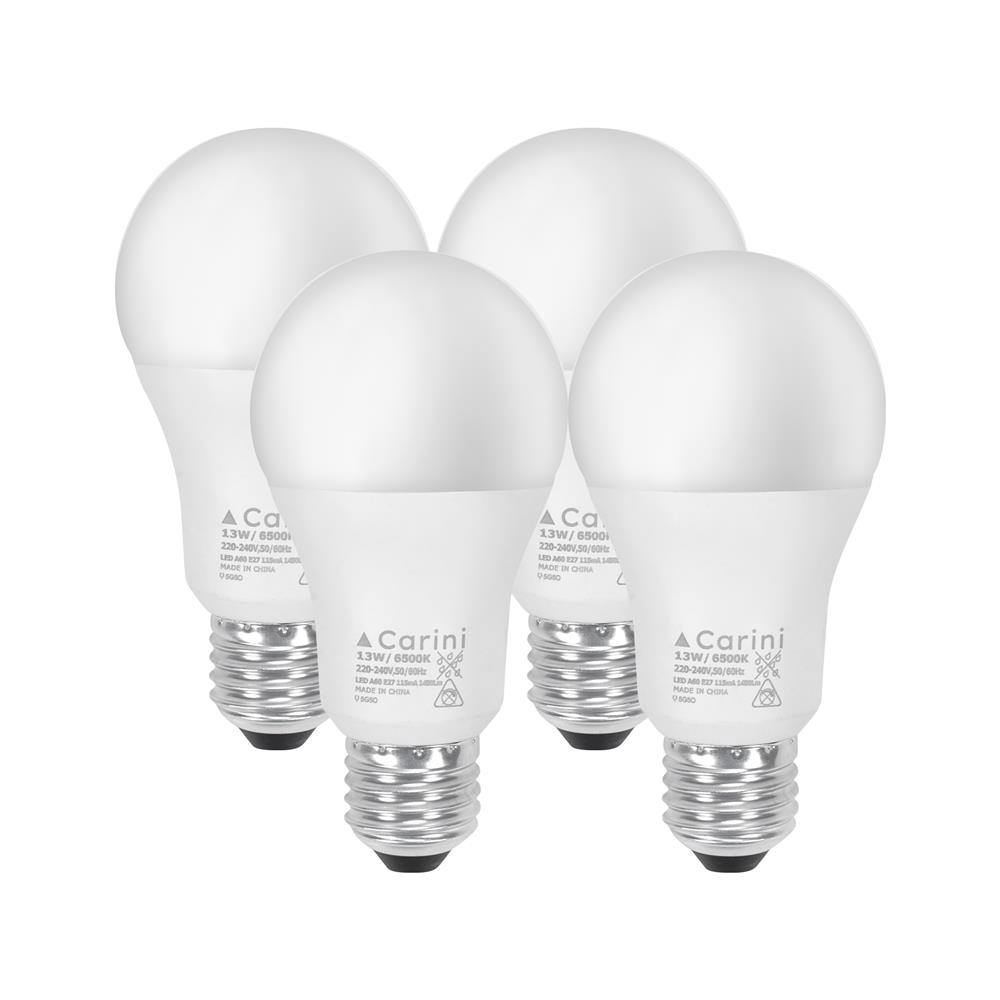 หลอด LED CARINI A60 ECOLIFE2 13 วัตต์ DAYLIGHT E27 (แพ็ก 4 ชิ้น)