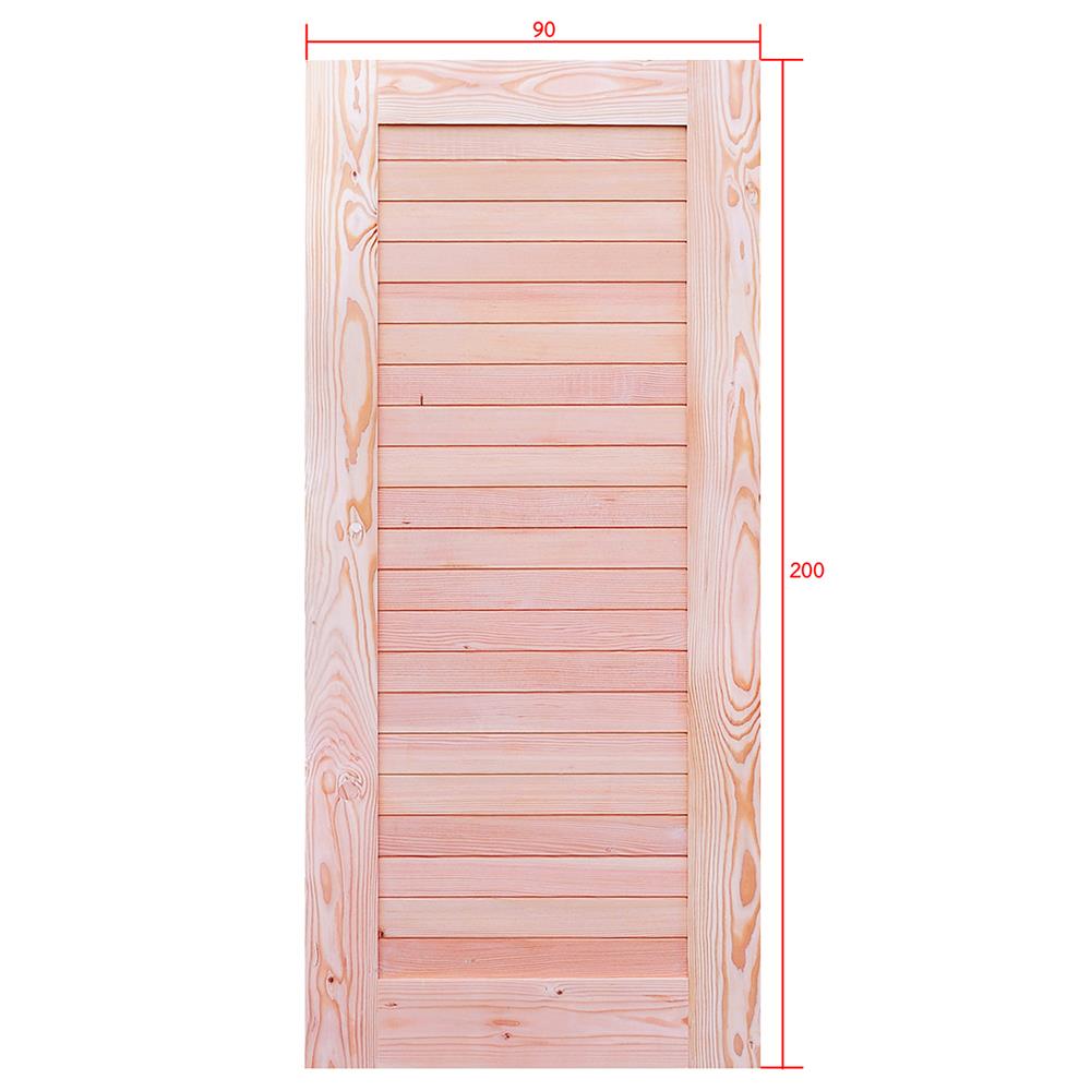 ประตูไม้สนแดง ไม่เจาะลูกบิด D2D EZERO-3 90x200 ซม. สีธรรมชาติ