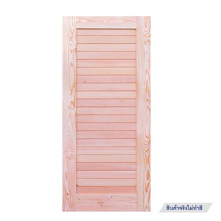 ประตูไม้สนแดง ไม่เจาะลูกบิด D2D EZERO-3 90x200 ซม. สีธรรมชาติ_0