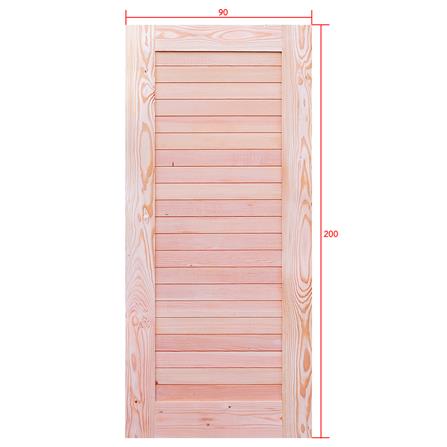 ประตูไม้สนแดง ไม่เจาะลูกบิด D2D EZERO-3 90x200 ซม. สีธรรมชาติ_4