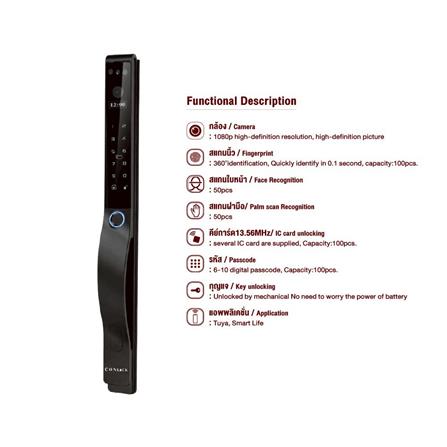 กลอนดิจิตอล CONLOCK CL-XETIA สีดำ_4