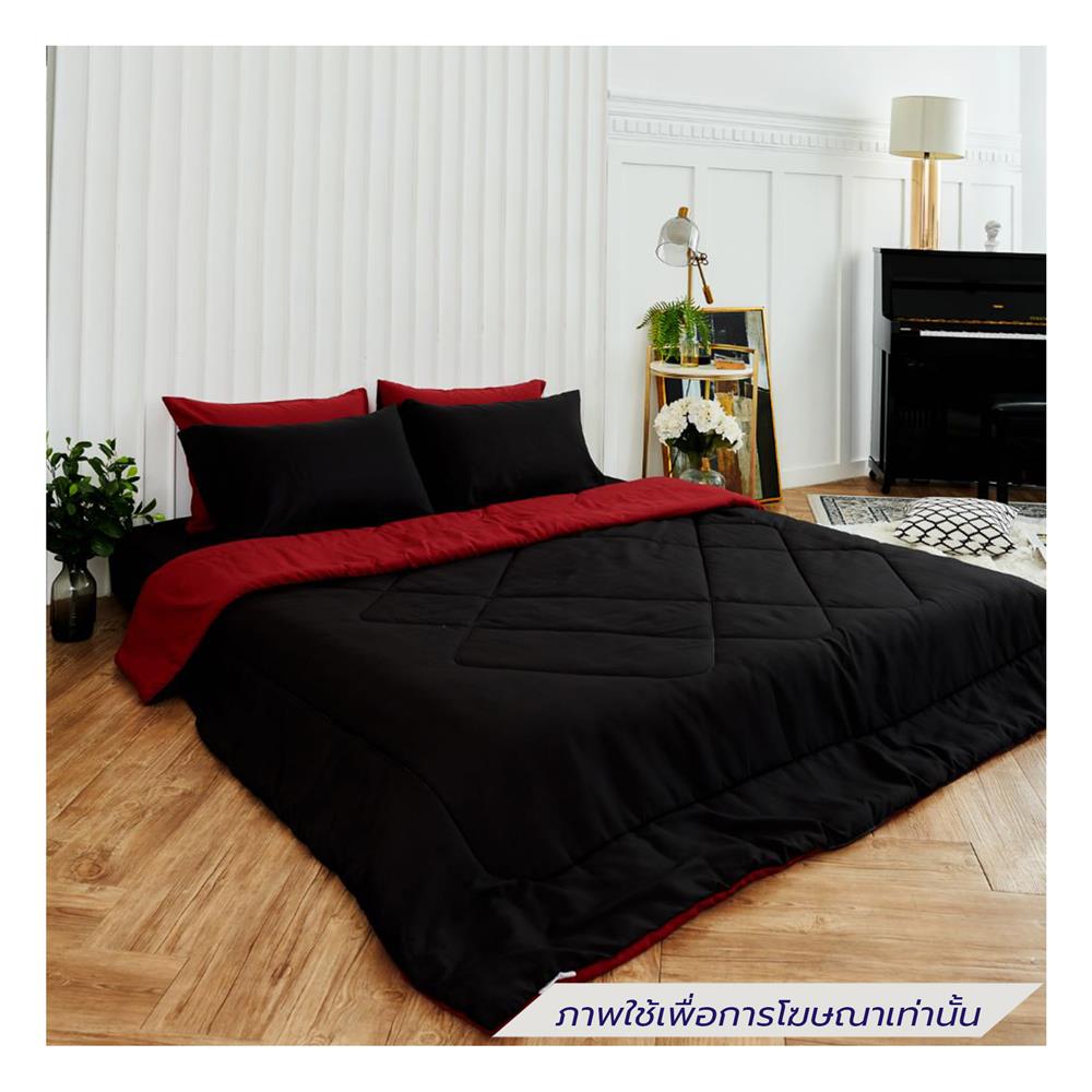 ชุดผ้าปูที่นอน 6 ฟุต (ชุด 6 ชิ้น) SANTA BEDDING สี BLACK/RED