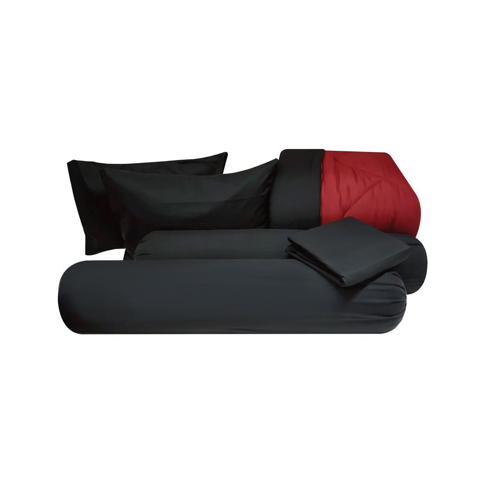 ชุดผ้าปูที่นอน 6 ฟุต (ชุด 6 ชิ้น) SANTA BEDDING สี BLACK/RED