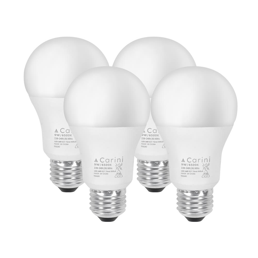 หลอด LED CARINI A60 ECOLIFE2 9 วัตต์ DAYLIGHT E27 (แพ็ก 4 ชิ้น)