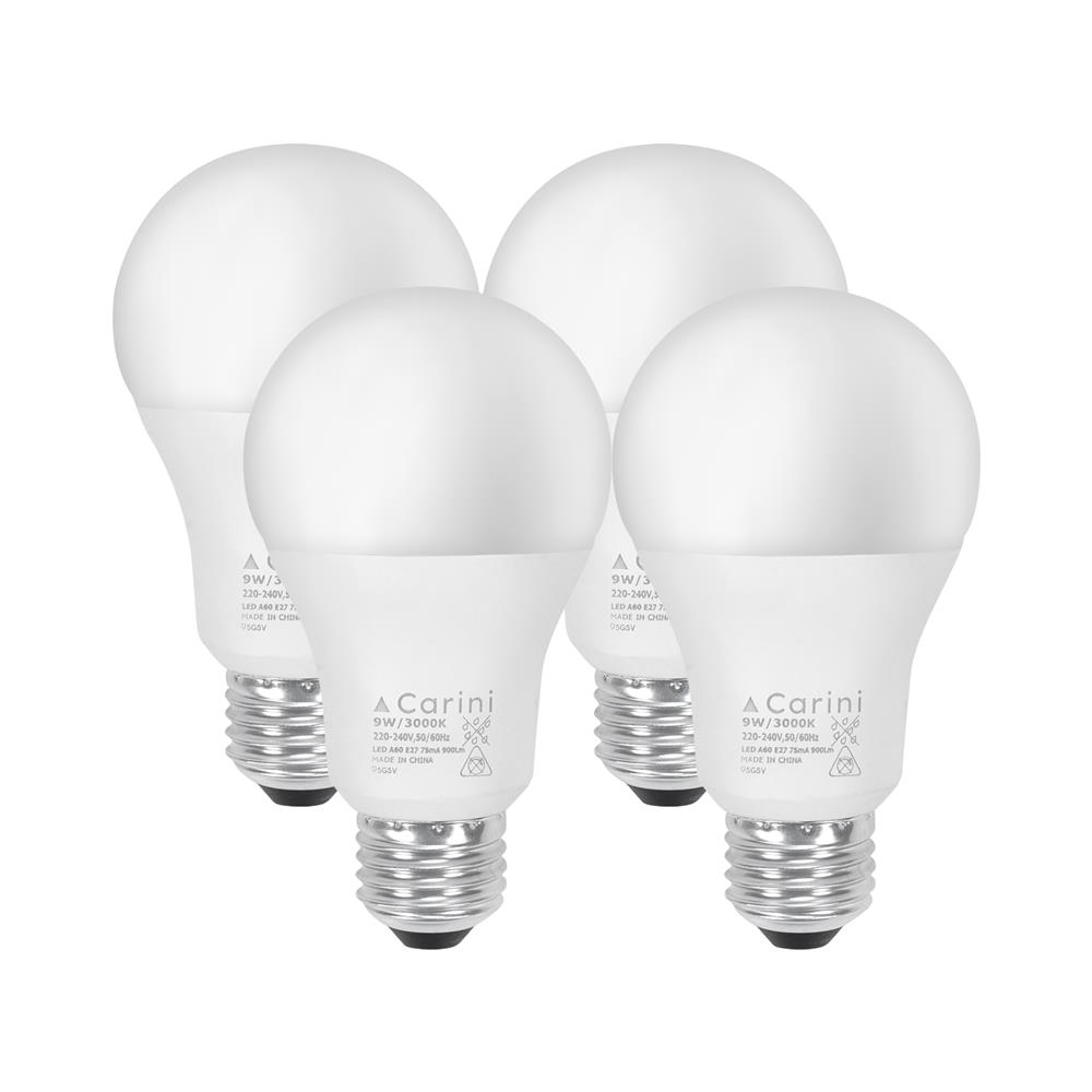หลอด LED CARINI A60 ECOLIFE2 9 วัตต์ WARM WHITE E27 (แพ็ก 4 ชิ้น)