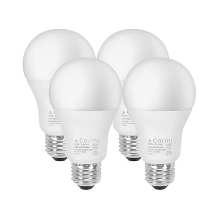 หลอด LED CARINI A60 ECOLIFE2 9 วัตต์ WARM WHITE E27 (แพ็ก 4 ชิ้น)