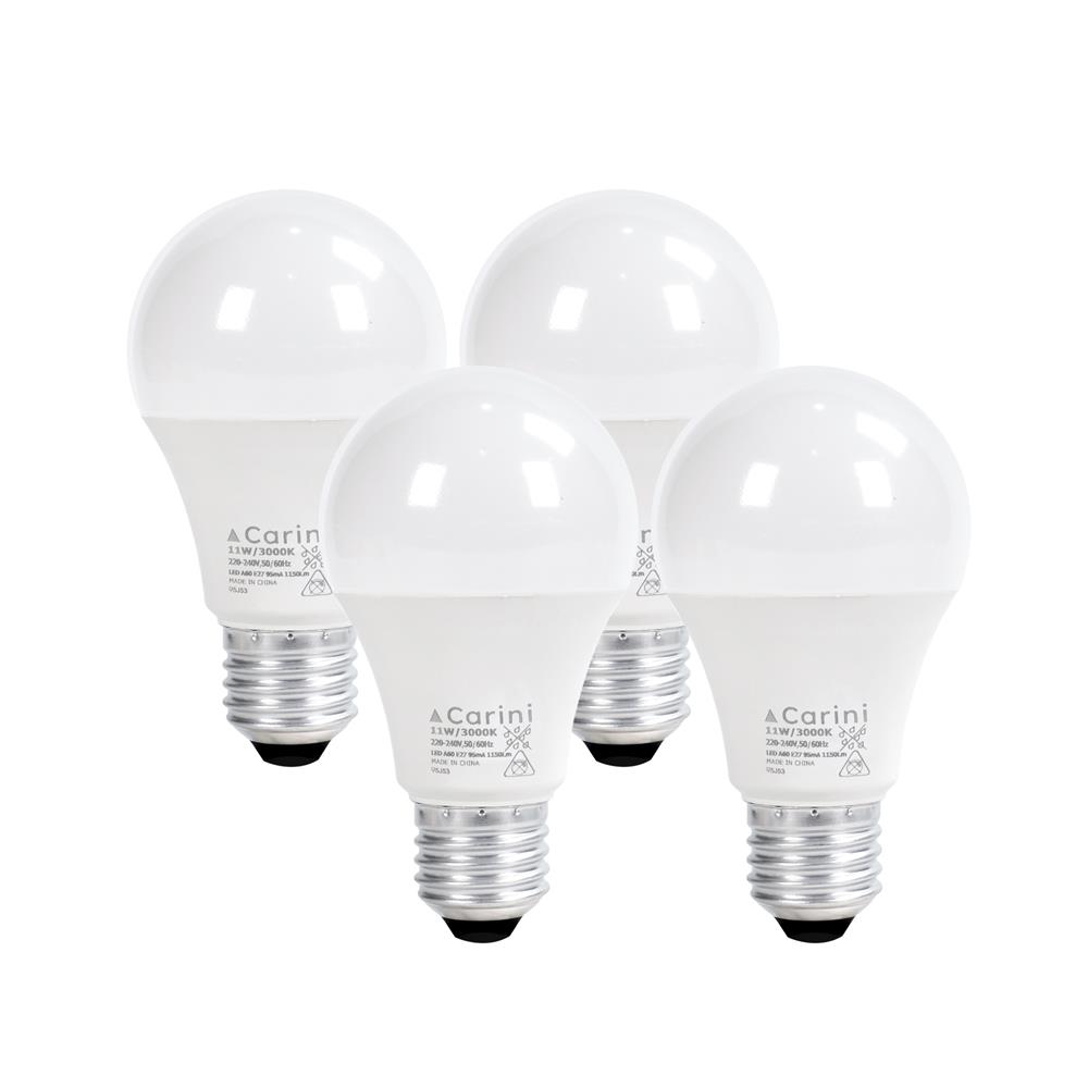 หลอด LED CARINI A60 ECOLIFE2 11 วัตต์ WARM WHITE E27 (แพ็ก 4 ชิ้น)