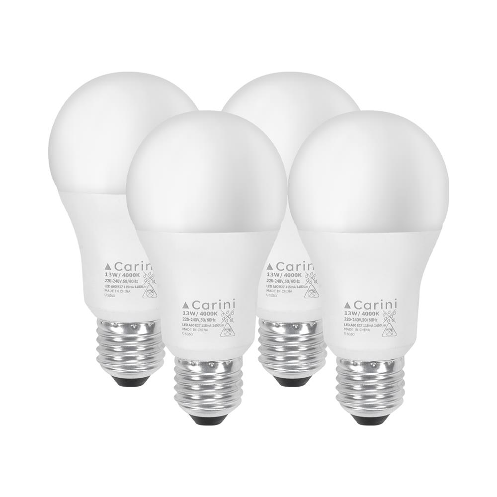 หลอด LED CARINI A60 ECOLIFE2 13 วัตต์ COOL WHITE E27 (แพ็ก 4 ชิ้น)