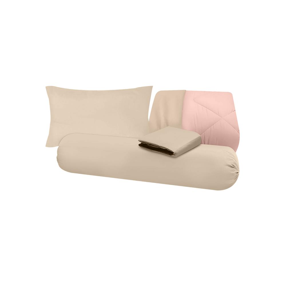 ชุดผ้าปูที่นอน 3.5 ฟุต (ชุด 4 ชิ้น) SANTA BEDDING สี BROWN/PINK