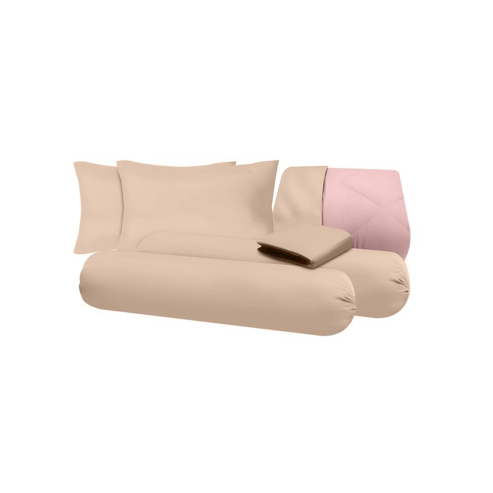 ชุดผ้าปูที่นอน 6 ฟุต (ชุด 6 ชิ้น) SANTA BEDDING สี BROWN/PINK