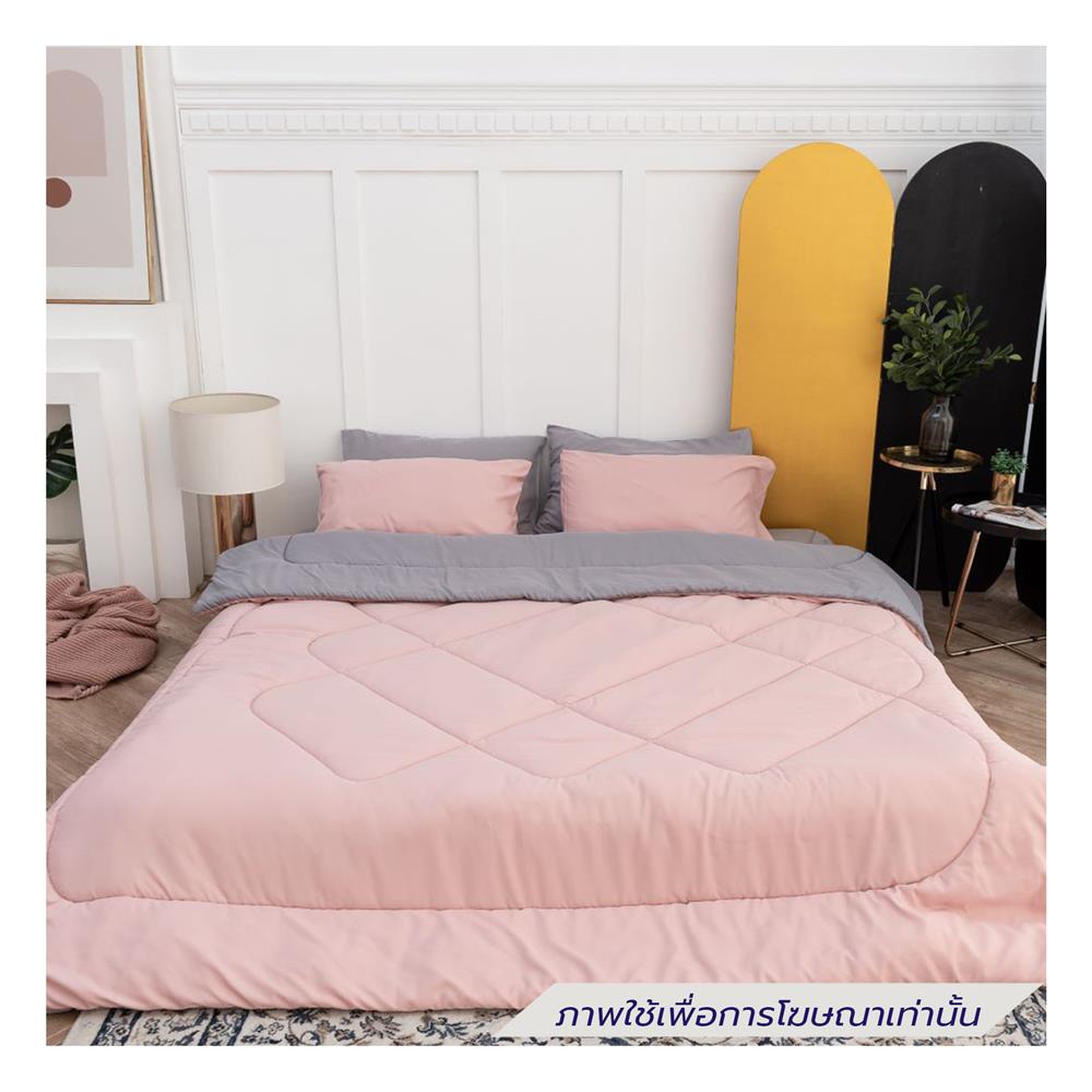 ชุดผ้าปูที่นอน 5 ฟุต (ชุด 6 ชิ้น) SANTA BEDDING สี GREY/PINK