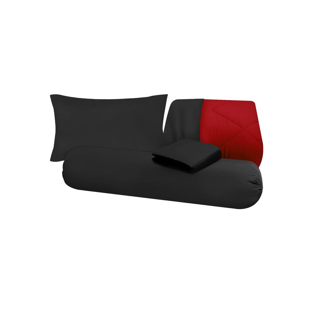 ชุดผ้าปูที่นอน 3.5 ฟุต (ชุด 4 ชิ้น) SANTA BEDDING สี BLACK/RED