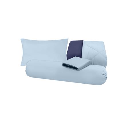 ชุดผ้าปูที่นอน 3.5 ฟุต (ชุด 4 ชิ้น) SANTA BEDDING สี LIGHT BLUE/NAVY BLUE_6