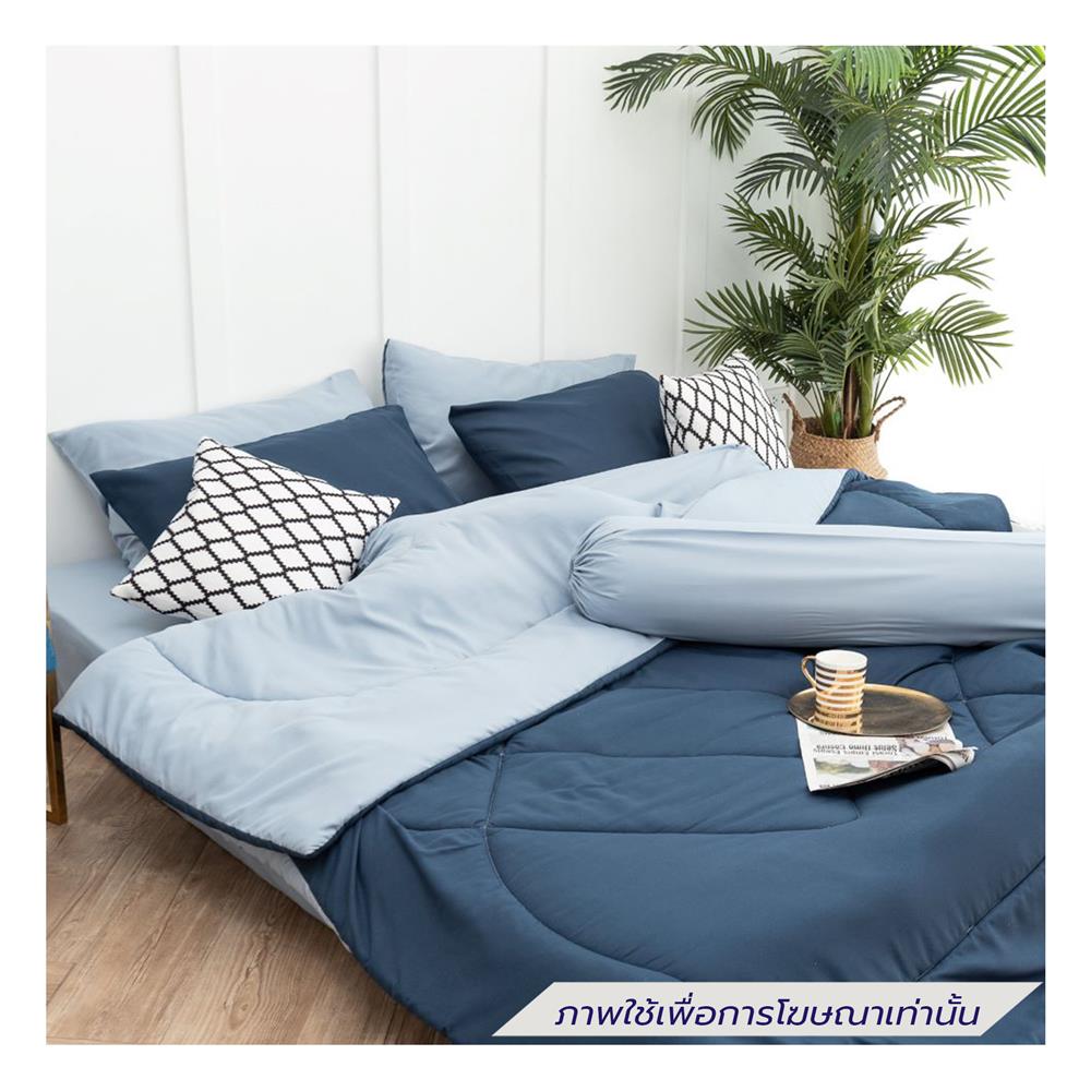 ชุดผ้าปูที่นอน 5 ฟุต (ชุด 6 ชิ้น) SANTA BEDDING สี LIGHT BLUE / NAVY BLUE