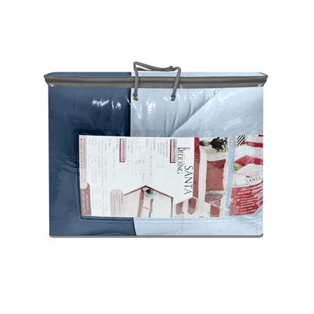 ชุดผ้าปูที่นอน 5 ฟุต (ชุด 6 ชิ้น) SANTA BEDDING สี LIGHT BLUE / NAVY BLUE_8