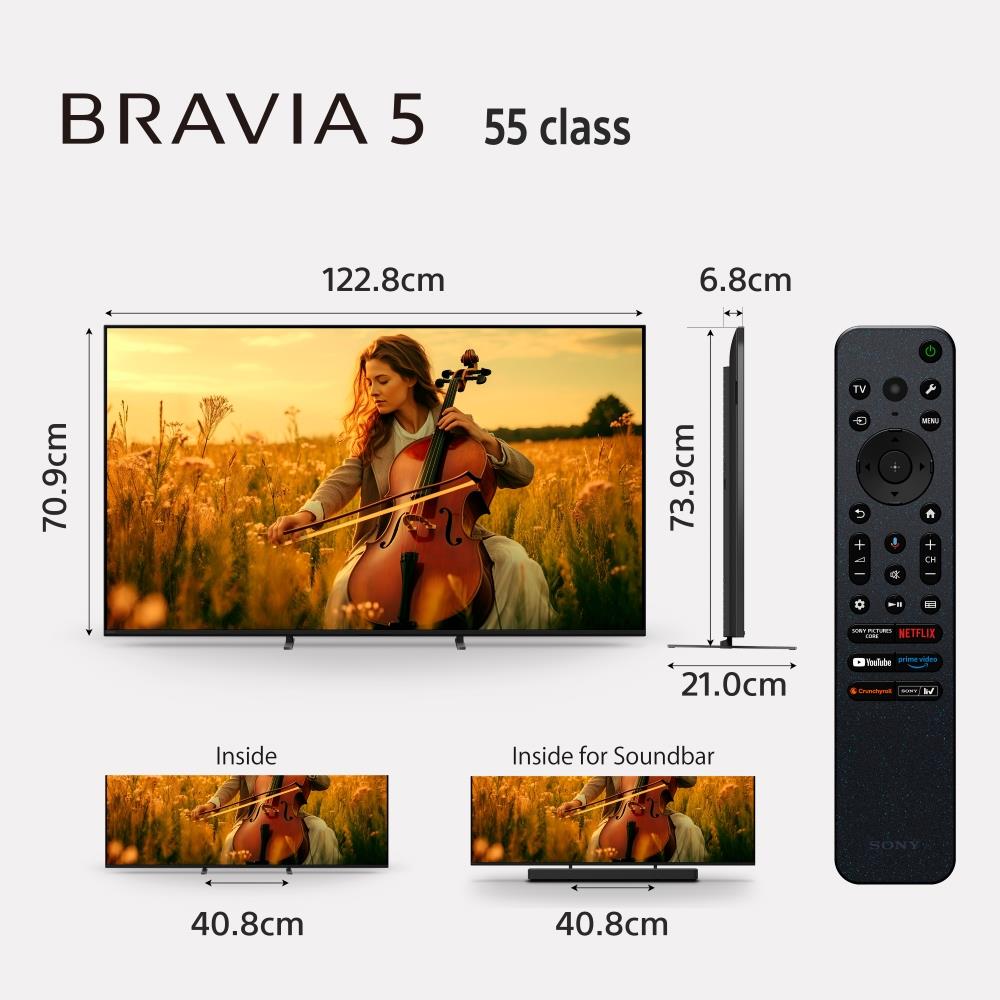 ทีวีมินิแอลอีดี 55 นิ้ว SONY (4K, MINI LED (QLED), GOOGLE TV) BRAVIA 5 K-55XR50