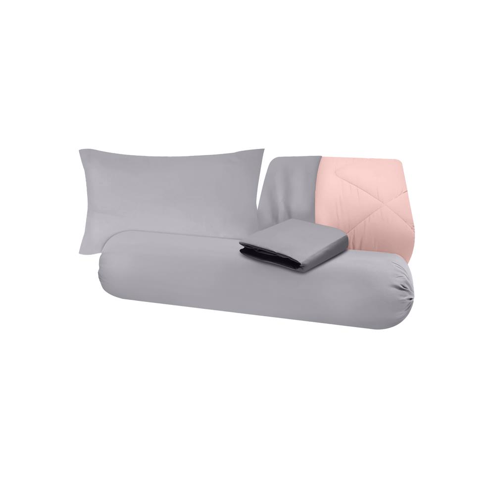 ชุดผ้าปูที่นอน 3.5 ฟุต (ชุด 4 ชิ้น) SANTA BEDDING สี GREY/PINK