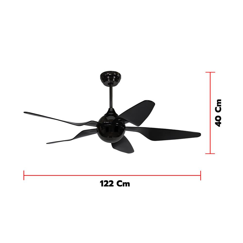 พัดลมไม่มีโคมไฟ CARINI CASPER-AC01 48 นิ้ว สีดำ