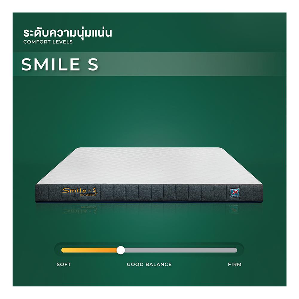 ที่นอนพ็อกเก็ตสปริง 3.5 ฟุต PICASSO รุ่น SMILE S พร้อมหมอนหนุน 1 ใบ