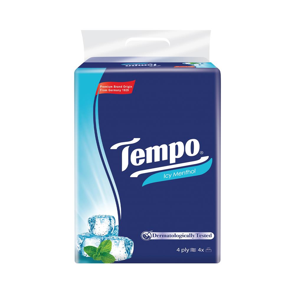 กระดาษเช็ดหน้า TEMPO SOFT PACK ICE MENTHOL (แพ็ก 4 ชิ้น)