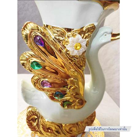 แจกันตกแต่งพร้อมกุหลาบสีชมพู INTERY CT209E041_11 สีชมพู/ขาว/ทอง_3