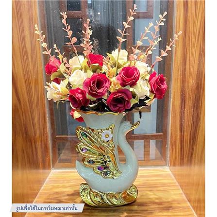 แจกันตกแต่งพร้อมกุหลาบสีชมพู INTERY CT209E041_11 สีชมพู/ขาว/ทอง_6