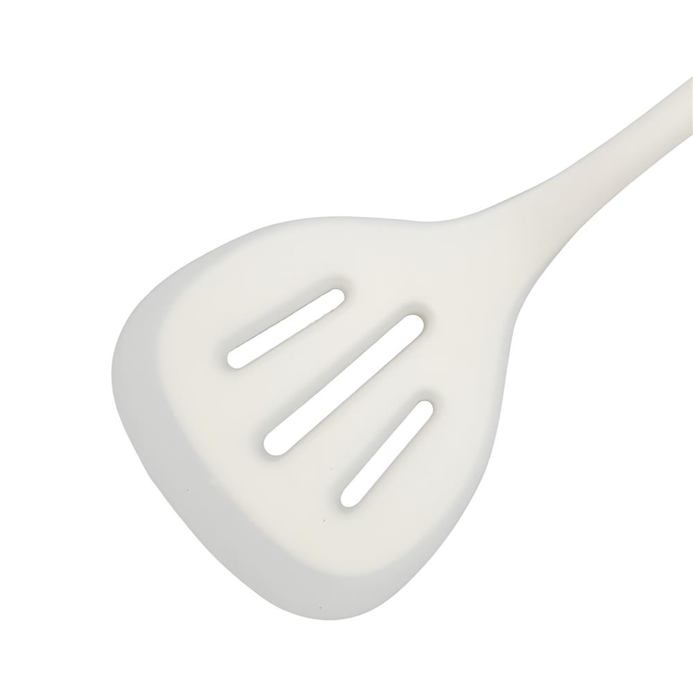 ตะหลิวมีร่องซิลิโคน ด้ามไม้ KECH ZC-MGK4 สีขาว/น้ำตาล