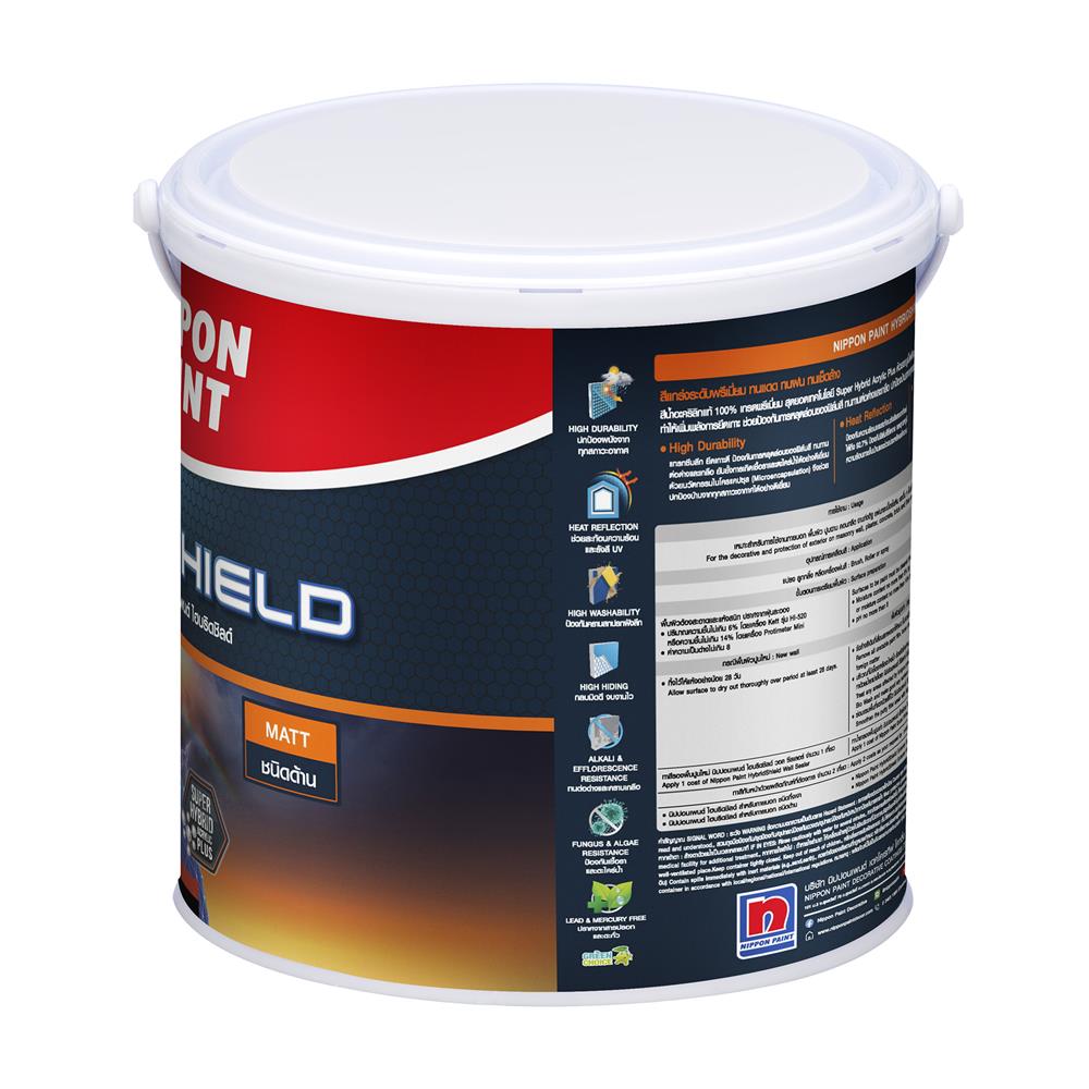 สีน้ำทาภายนอก ชนิดด้าน NIPPON PAINT HYBRIDSHIELD BASE A 1 แกลลอน