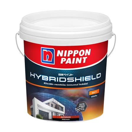 สีน้ำทาภายนอก ชนิดด้าน NIPPON PAINT HYBRIDSHIELD BASE B 2.5 แกลลอน_0