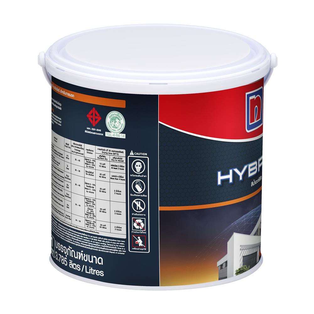 สีน้ำทาภายนอก ชนิดด้าน NIPPON PAINT HYBRIDSHIELD BASE B 1 แกลลอน