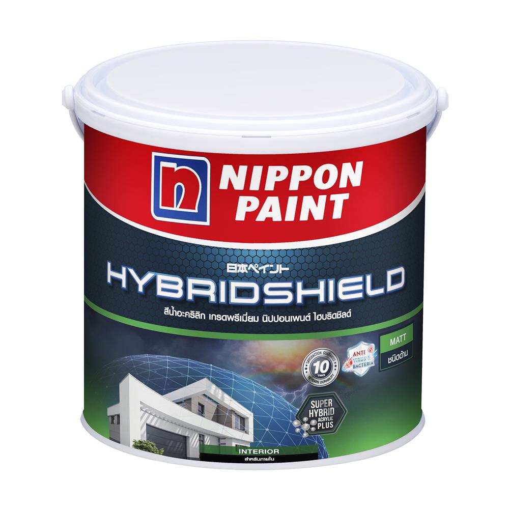 สีน้ำทาภายใน ชนิดด้าน NIPPON PAINT HYBRIDSHIELD BASE A สีขาว 1 แกลลอน