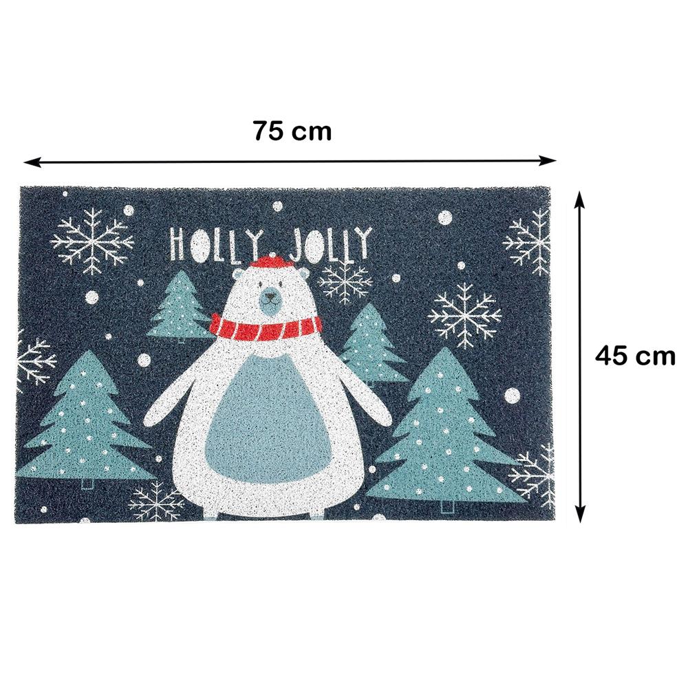 พรมเช็ดเท้าดักฝุ่น HOME LIVING STYLE JOLLY 45X75 ซม. สีน้ำเงินเข้ม