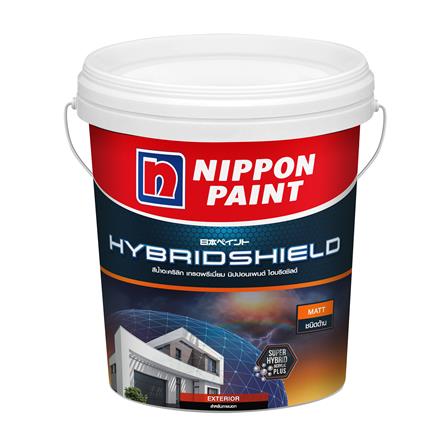 สีน้ำทาภายนอก ชนิดด้าน NIPPON PAINT HYBRIDSHIELD BASE A สีขาว 5 แกลลอน_0