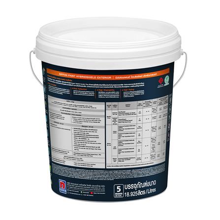 สีน้ำทาภายนอก ชนิดด้าน NIPPON PAINT HYBRIDSHIELD BASE A สีขาว 5 แกลลอน_1
