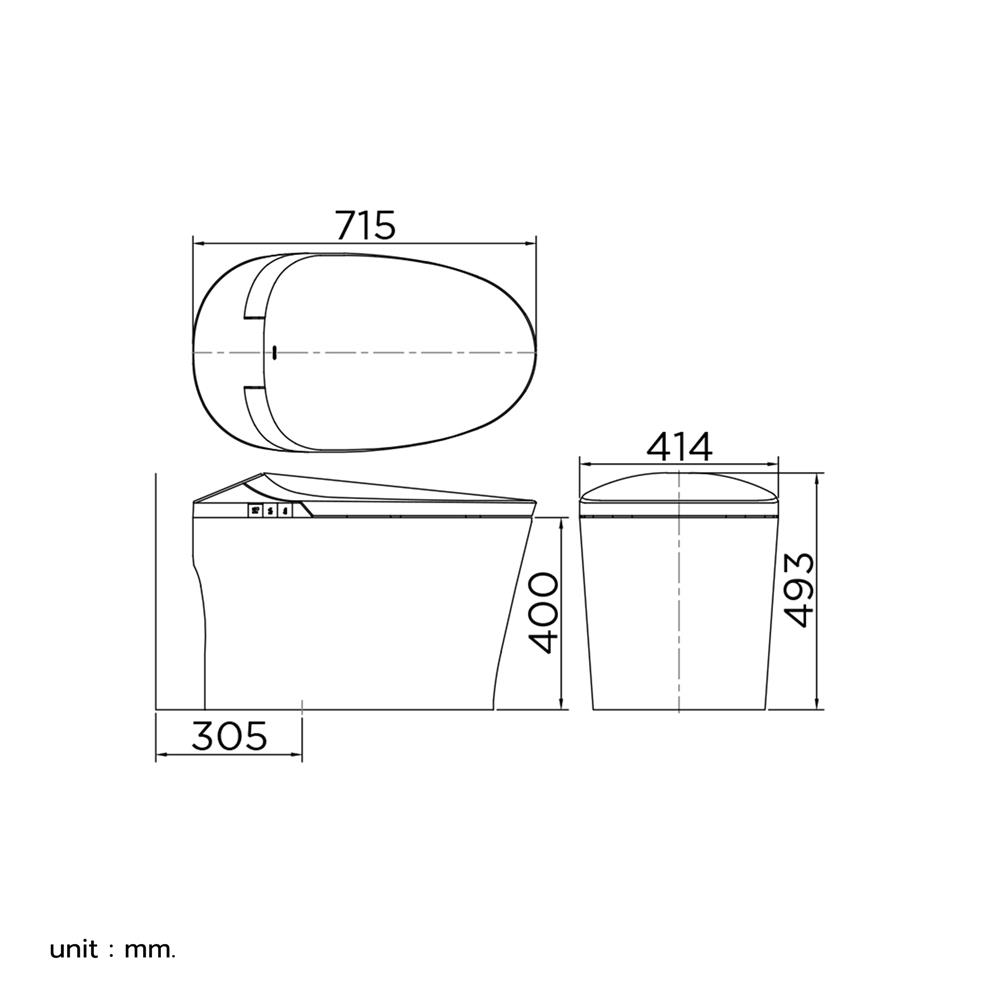 สุขภัณฑ์อัตโนมัติ ESTHER ECT-04-120-11 สีขาว