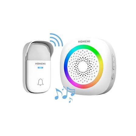 กริ่งประตูไร้สายแบบเสียบปลั๊ก HOMEMI HM0059-P-WH_1