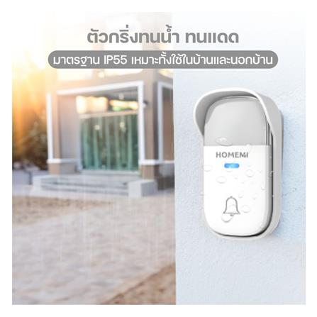 สวิตช์กดกริ่งไร้สาย HOMEMI HM0117 สีขาว_1
